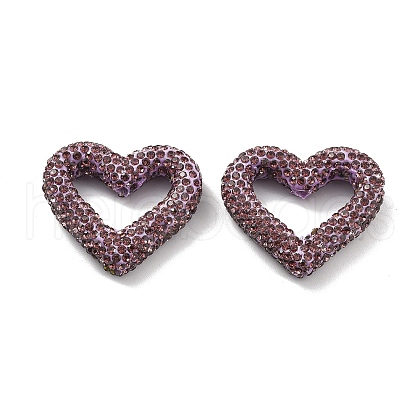 Heart Shape Polymer Clay Rhinestone Beads CLAY-NH0001-09A-05-1