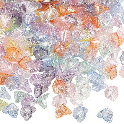 SOFPLATE 500Pcs Transparent Acrylic Bead Caps TACR-SP0001-06-1