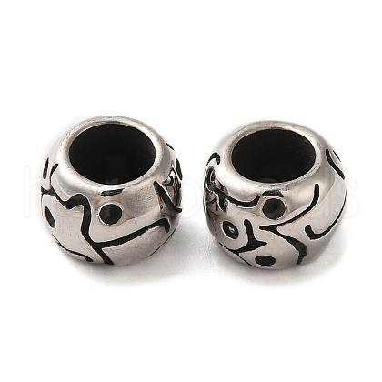 304 Stainless Steel European Beads STAS-A080-38AS-1
