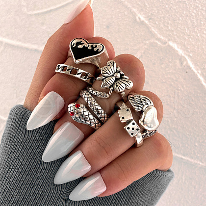 Alloy & Enamel Cuff Rings/Finger Rings FS-WGAFE84-02-1