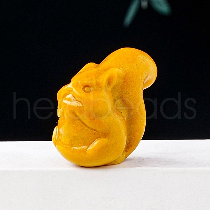 Natural Topaz Jade Squirrel Display Decorations G-PW0007-008E-1