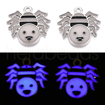 Halloween Theme Rack Plating Luminous Alloy Enamel Pendants ENAM-N056-230P-1