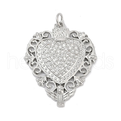 Brass Micro Pave Cubic Zirconia Pendants KK-A241-02P-1