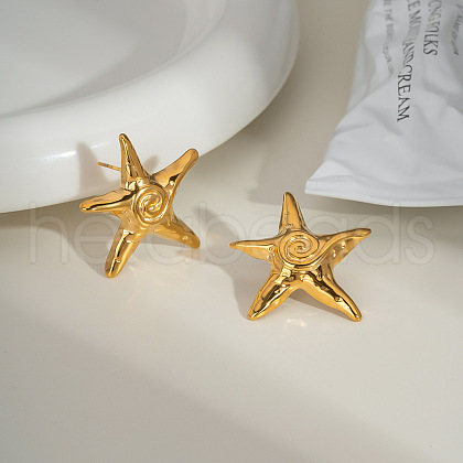 European Style Stainless Steel Star Stud Earrings SW3410-1