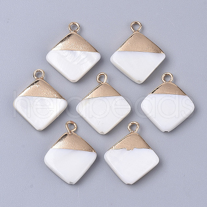 Electroplate Freshwater Shell Pendants X1-SHEL-S276-64-1