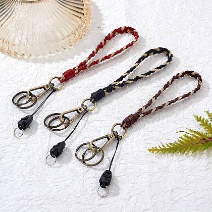 3Pcs Boho Macrame Wristlet Keychain Keying KEYC-SW00004-08-1