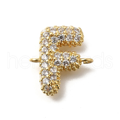 Brass Micro Pave Cubic Zirconia Letter Links KK-I717-04F-1
