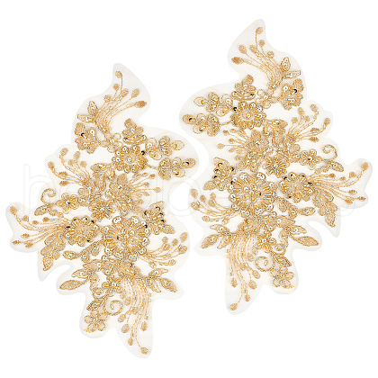 Gorgecraft 1 Pair 3D Flower Polyester Embroidery Sew on Appliques PATC-GF0001-36-1