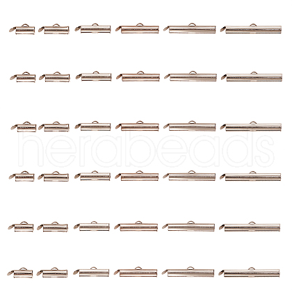 120Pcs 6 Styles Iron Slide On End Clasp Tubes IFIN-CJ0001-47-1