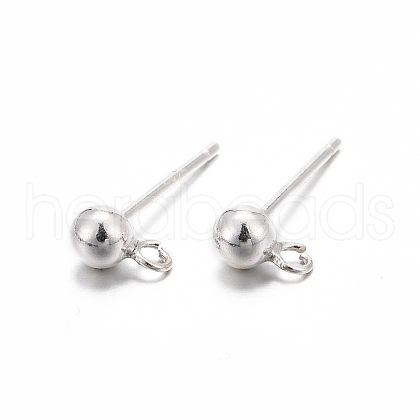 925 Sterling Silver Ear Stud Findings X-STER-K167-042C-S-1