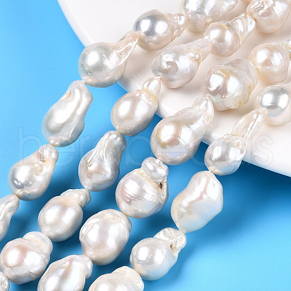 Natural Baroque Pearl Keshi Pearl Beads Strands PEAR-S019-02C-01-1