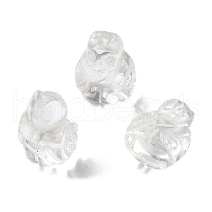 Natural Quartz Crystal Carved Half Hole Beads G-K367-02C-1