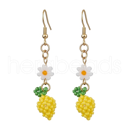 Handmade Glass Seed Beads Dangle Earrings EJEW-MZ00246-1