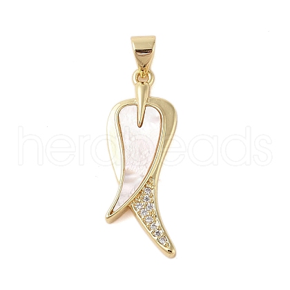 Brass Micro Pave Clear Cubic Zirconia Pendant KK-I712-44G-1