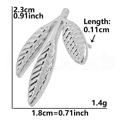 Non-Tarnish Fashion Leaf 304 Stainless Steel Stud Earrings for Women VG1798-3-1