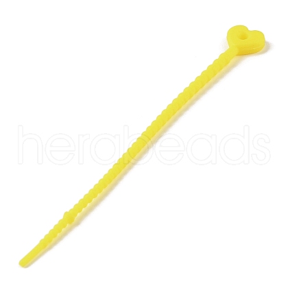 Heart Shape Silicone Cable Zip Ties AJEW-C034-02J-1