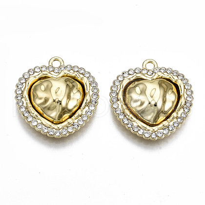 Rack Plating Alloy Crystal Rhinestone Pendants PALLOY-S132-217A-RS-1
