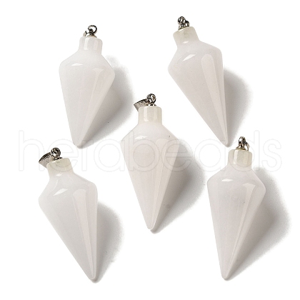 Natural White Jade Pendants G-Z055-02P-19-1