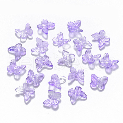 Transparent Spray Painted Glass Charms X-GLAA-T016-21B-1