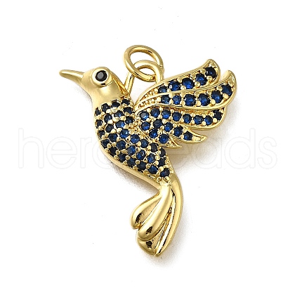 Brass Micro Pave Clear Cubic Zirconia Pendants ZIRC-I070-066G-1