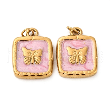 304 Stainless Steel Enamel Pendants STAS-U061-37G-A03-1