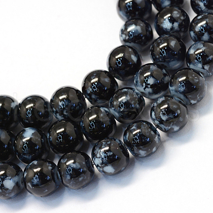 Baking Painted Glass Round Bead Strands DGLA-Q019-6mm-73-1
