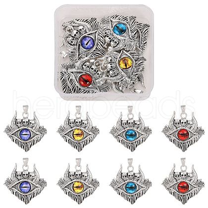 8Pcs 4 Colors Glass Pendants FIND-SZ0003-02-1
