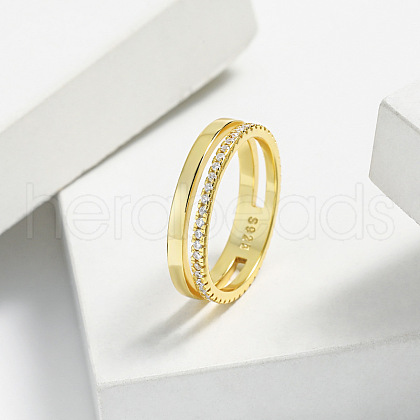 Simple Style 925 Sterling Silver Micro Pave Clear Cubic Zirconia Finger Rings WG5B003-06-1