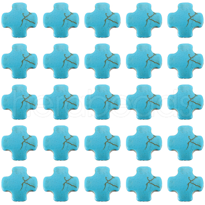 SUNNYCLUE 100Pcs Synthetic Turquoise Dyed Beads TURQ-SC0001-27-1