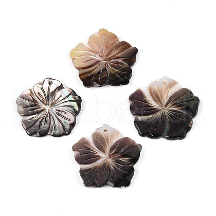 Natural Black Lip Shell Carved Pendants SHEL-T020-21-1