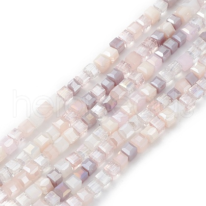 Gradient Color Electroplate Glass Bead Strands X1-GLAA-E042-05E-1