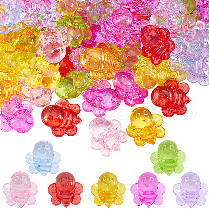 SUNNYCLUE 80pcsTransparent Acrylic Beads TACR-SC0001-39-1