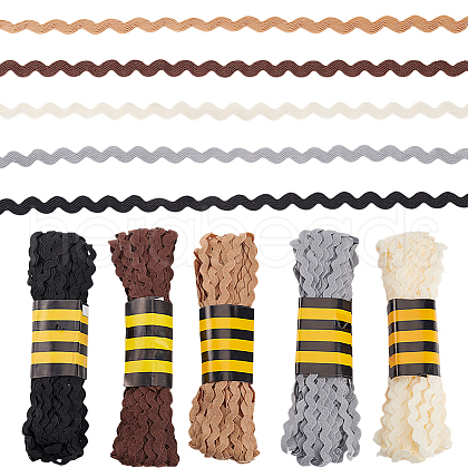  
 5Sets 5 Colors Polypropylene Fiber Ribbons SRIB-PH0001-48-1