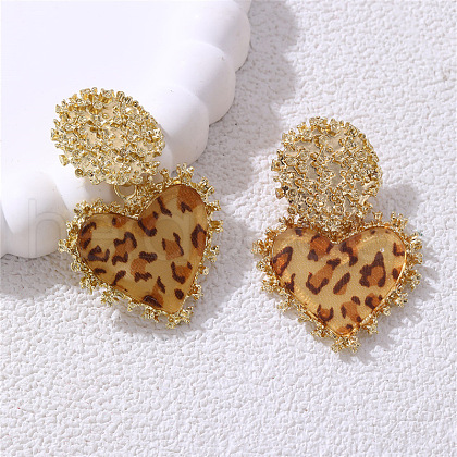 Alloy Acrylic Dangle Stud Earrings EJEW-V009-01G-01-1