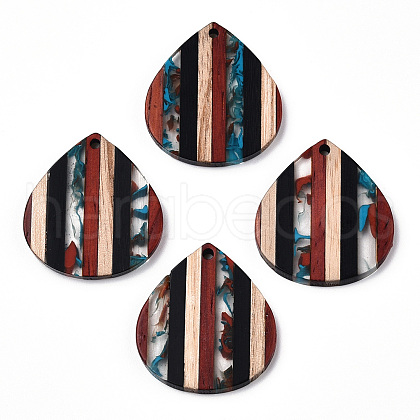Resin & Walnut Wood Pendants RESI-N039-18-1