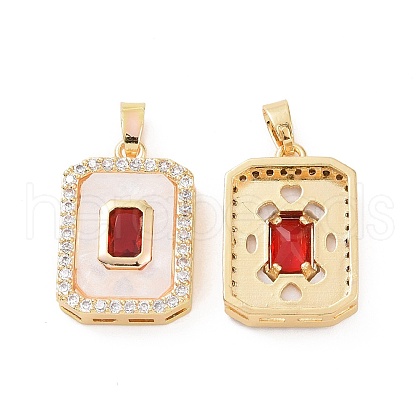 Brass Micro Pave Cubic Zirconia Pendants KK-E068-VC462-1