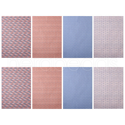 GOMAKERER 8Pcs 4 Colors Miniature Wallpapers DIY-GO0001-97-1
