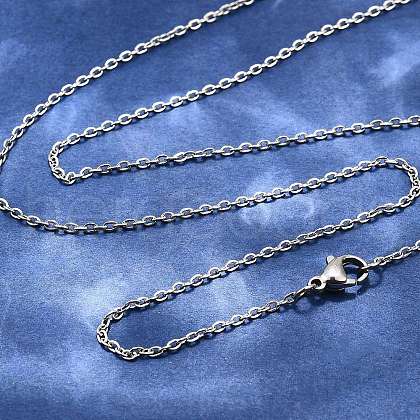 Tarnish Resistant Women Stainless Steel Cross Round Link Necklace Making X-NJEW-507L-7-1