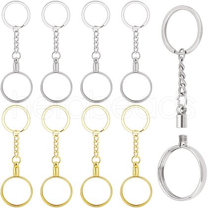  8Pcs 2 Colors Alloy Pendant Keychain FIND-NB0002-91-1