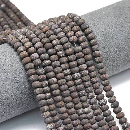 Natural Red Snowflake Obsidian Beads Strands G-P575-A23-6x4mm-1