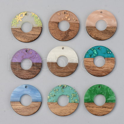 Resin & Walnut Wood Pendants RESI-S389-013A-1