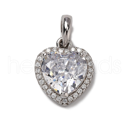 925 Sterling Silver Pave Clear Cubic Zirconia Pendants STER-F063-01B-01-1