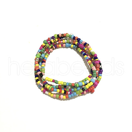 Glass Seed Beaded Waist Beads WG0248E-18-1