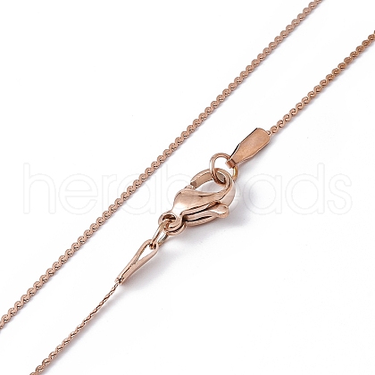 Ion Plating(IP) 304 Stainless Steel Serpentine Chain Necklace for Men Women NJEW-G076-01B-RG-1