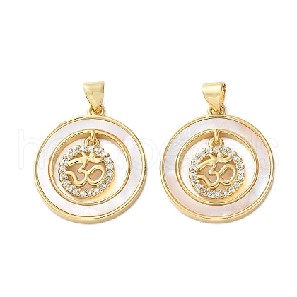 Brass Micro Pave Cubic Zirconia Pendants KK-U070-02C-G-1
