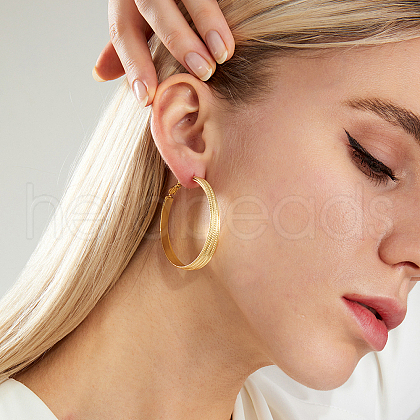 Vintage French Brass Two-layer Circle Hoop Earrings LJ5770-1