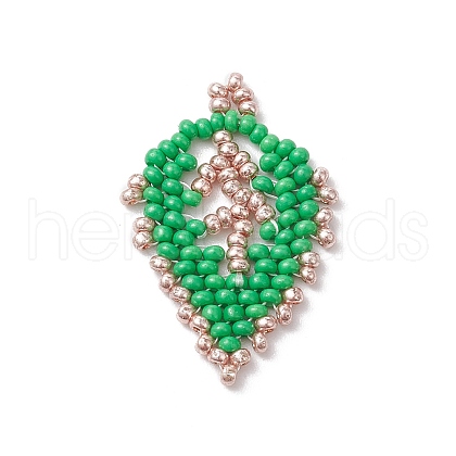Seed Beads Beaded Charms PALLOY-MZ00285-01-1
