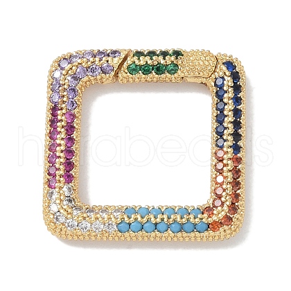 Rack Plating Brass Micro Pave Cubic Zirconia Twister Clasps KK-NH0002-08G-02-1