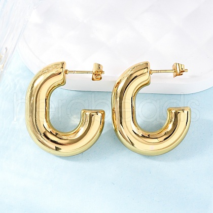 C-Shaped 304 Stainless Steel Stud Earrings EJEW-A125-11G-1