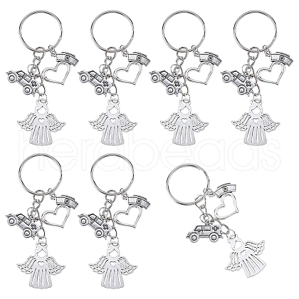 SUNNYCLUE 20Pcs Alloy Keychain KEYC-SC0001-16B-1